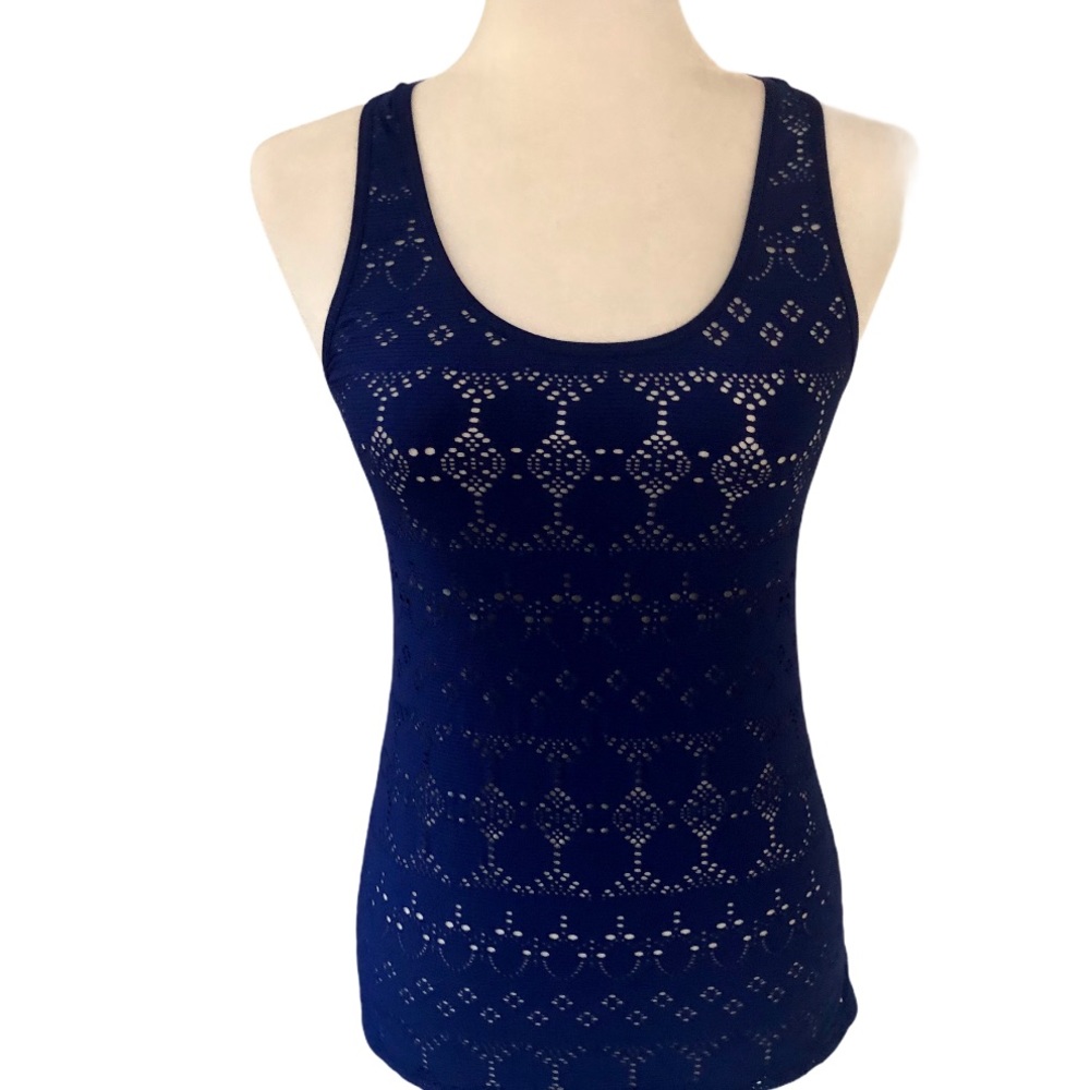 Lorna Jane Blue Eyelet Tank Size Small
